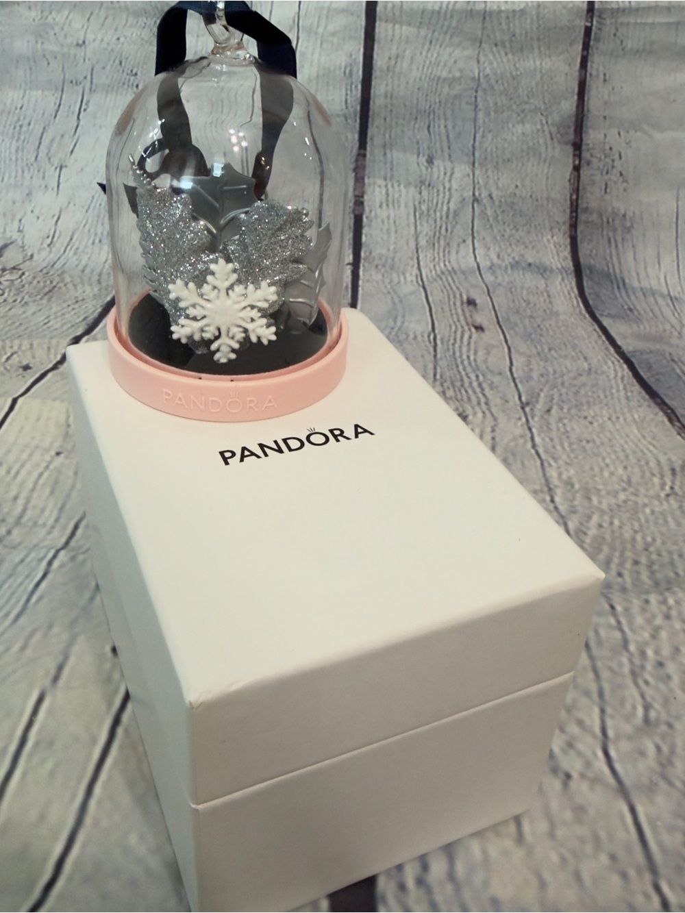 Pandora Pink & Silver Snowflake Dome 2019 Ornament